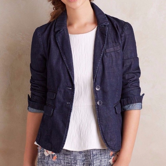 Anthropologie Pilcro Denim Blazer Jean Jacket S - Picture 1 of 9
